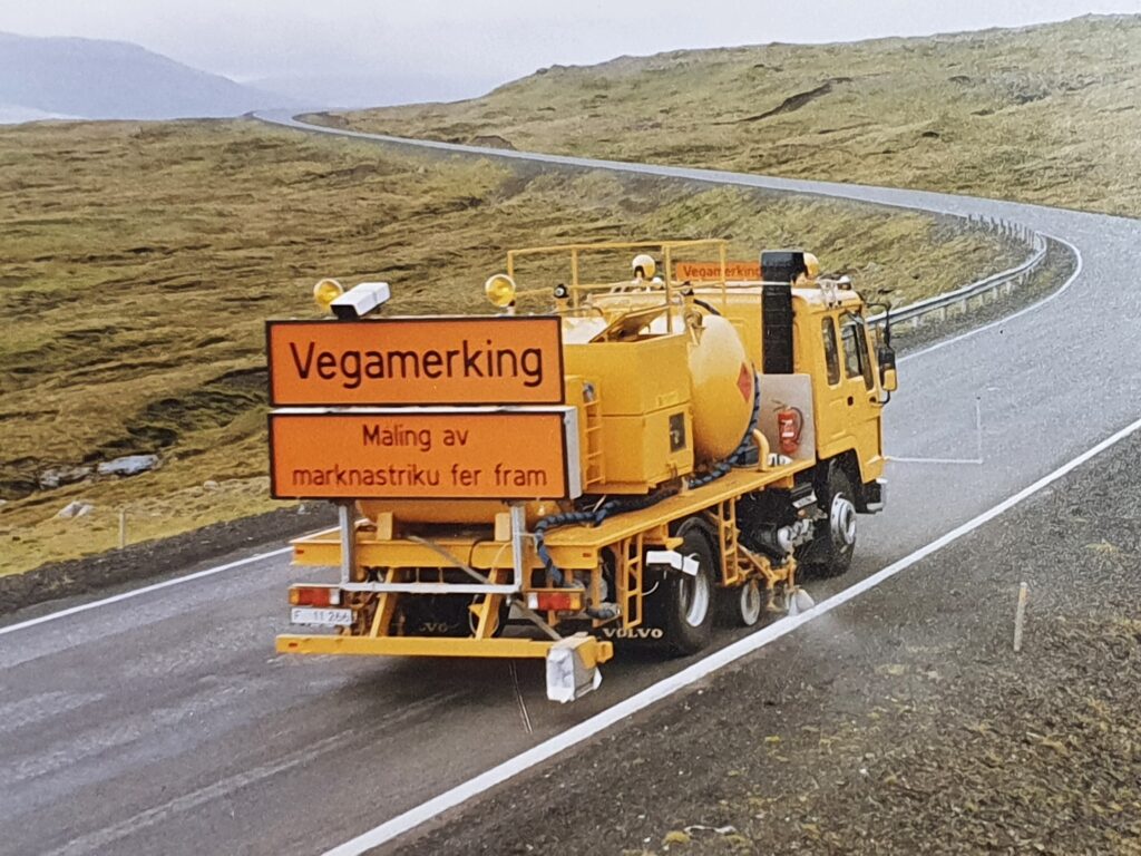 Trysil Road Marking Machine in the Faroe Islands in 1988